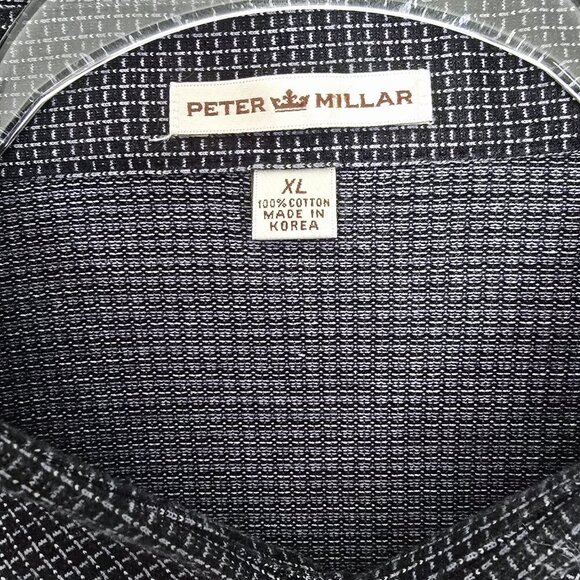 Peter Millar Crown Men's Sz XL Casual Polo Shirt Cotton Blue Geometric Print - Picture 3 of 7